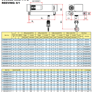 Double rail hoist 6/1